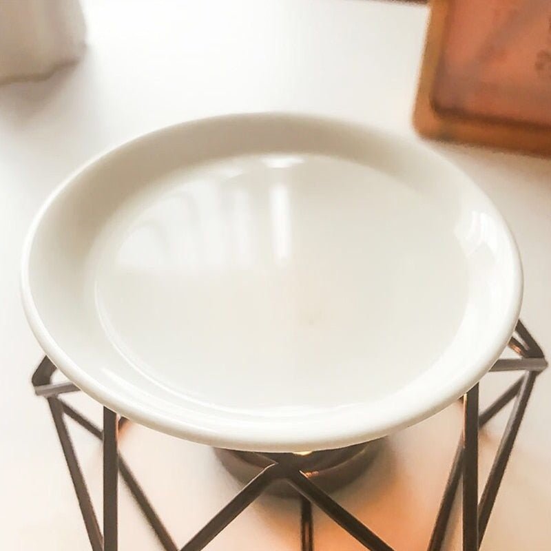 Black Geometric Ceramic Essential Oil/Wax Melt Burner Warmer